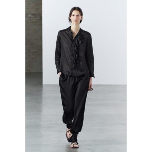RUFFLED RAMIE BLOUSE ZW COLLECTION