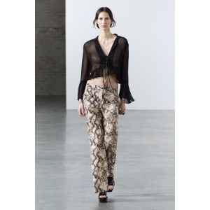 RUFFLED SEMI-SHEER BLOUSE ZW COLLECTION