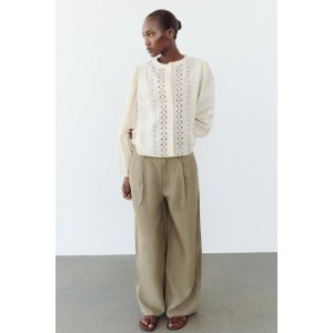 EMBROIDERED EYELET BLOUSE
