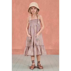 EMBROIDERED POCKET STRIPED DRESS LIMITED EDITION