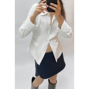 CREPE SHIRT WITH SIDE RUCHING