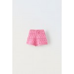 FLORAL BEADED KNIT SHORTS