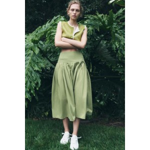 YOKE DETAIL PLEATED SKIRT ZW COLLECTION
