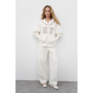 EMBROIDERED TEXT PLUSH JOGGER PANTS