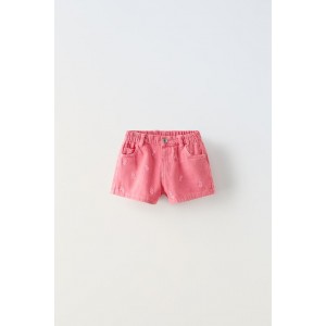 EMBROIDERED FLORAL TWILL SHORTS