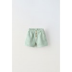 TEXTURED WEAVE SHORTS WITH BUTTONS