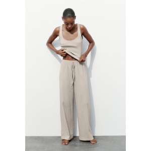 TEXTURED STRAIGHT LEG PANTS