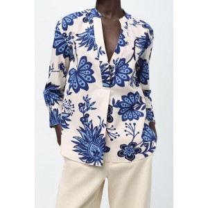 ZW COLLECTION PRINTED POPLIN SHIRT