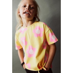 PRINTED KNOTTED T-SHIRT
