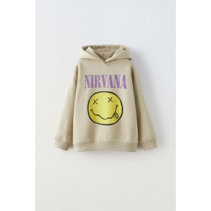 NIRVANA  PRINT HOODED SWEATSHIRT