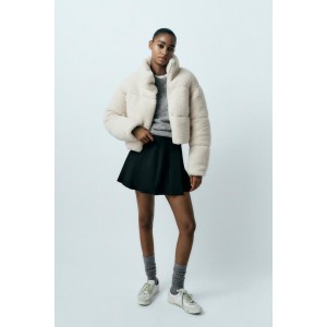 FAUX SHEARLING QUILTED ANORAK