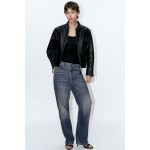 ZW COLLECTION ZIPPERED LEATHER JACKET