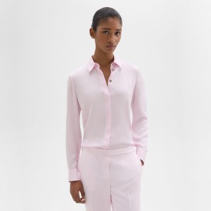 Fitted Shirt in Silk Georgette