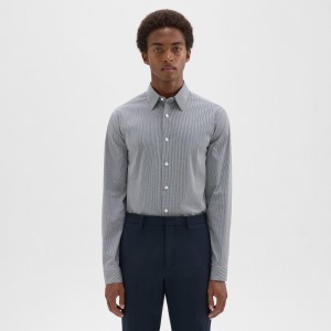 Irving Shirt in Checked Stretch Cotton
