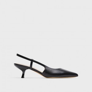Micro Slingback Pump in Leather