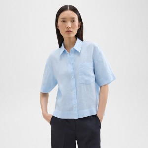 Short-Sleeve Shirt in Relaxed Linen
