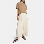 Pleated Wide-Leg Pant in Striped Admiral Crepe