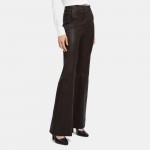 Flared High-Waist Pant in Leather