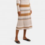 Pencil Skirt in Striped Stretch Viscose Knit