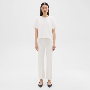 Cropped Flare Pant in Crepe Knit