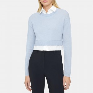 Cropped Layered Sweater in Cashmere