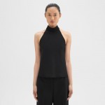 Roll Neck Halter Top in Recycled Georgette