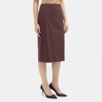 High-Waist Pencil Skirt in Sevona Stretch Wool
