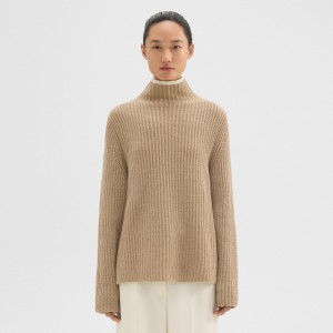 Karenia Turtleneck Sweater in Felted Wool-Cashmere