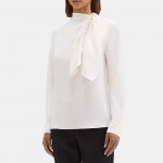 Twisted Scarf Blouse in Silk Georgette