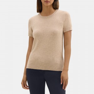 Short-Sleeve Sweater in Cashmere