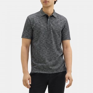 Standard Polo in Space-Dyed Jacquard Knit