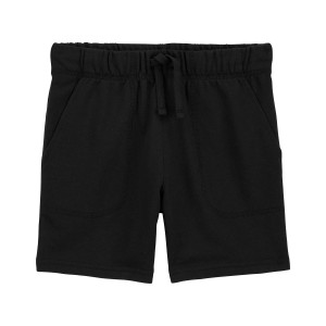 Black Kid Pull-On Cotton Shorts