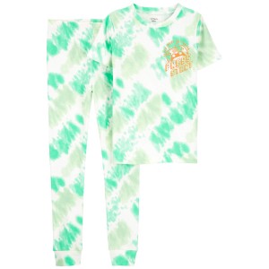 Green Kid 2-Piece Tie-Dye 100% Snug Fit Cotton Pajamas