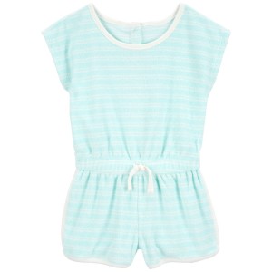 Blue Baby Striped Terry Romper