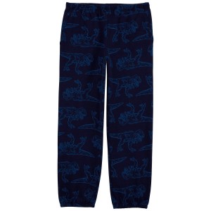 Blue Kid Dinosaur French Terry Pajama Bottoms