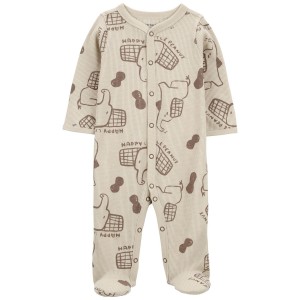 Taupe Baby Elephant Snap-Up Thermal Sleep & Play Pajamas