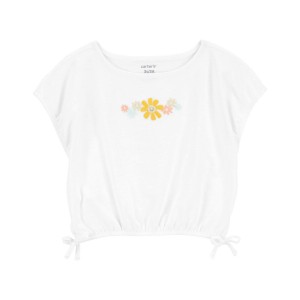 White Toddler Sunflower Top