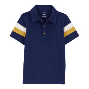 Navy Baby Striped Polo Shirt
