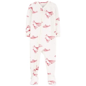 Ivory Baby 1-Piece Whale PurelySoft Footie Pajamas