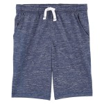 Navy Kid Athletic Shorts In BeCool Fabric