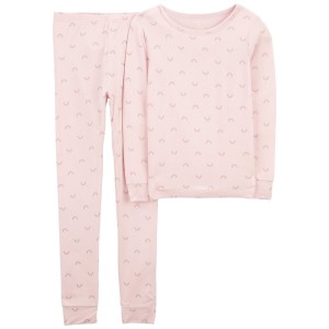 Pink Kid 2-Piece Rainbow PurelySoft Pajamas