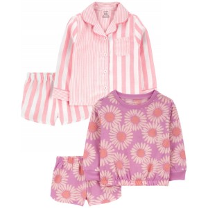 Pink Toddler 4-Piece Pajama Tops & Shorts Set