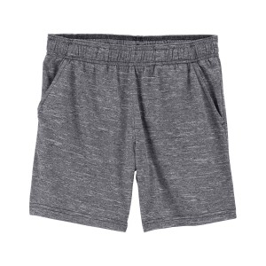 Gray Kid Pull-On Athletic Shorts