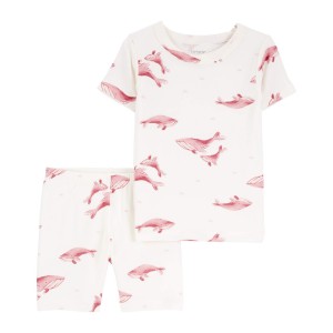 Ivory Toddler 2-Piece Whale PurelySoft Pajamas