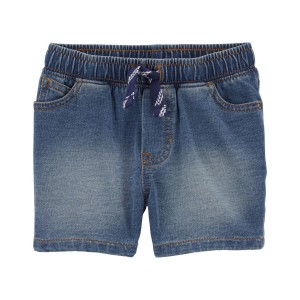 Navy Baby Pull-On Denim Shorts