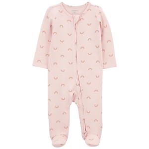 Pink Baby Rainbow Zip-Up PurelySoft Sleep & Play Pajamas