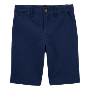 Blue Kid Blue Flat-Front Shorts