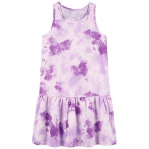 Purple Kid Tie-Dye Tank Dress