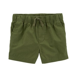 Green Toddler Pull-On Poplin Shorts