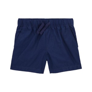 Navy Toddler Pull-On Poplin Shorts